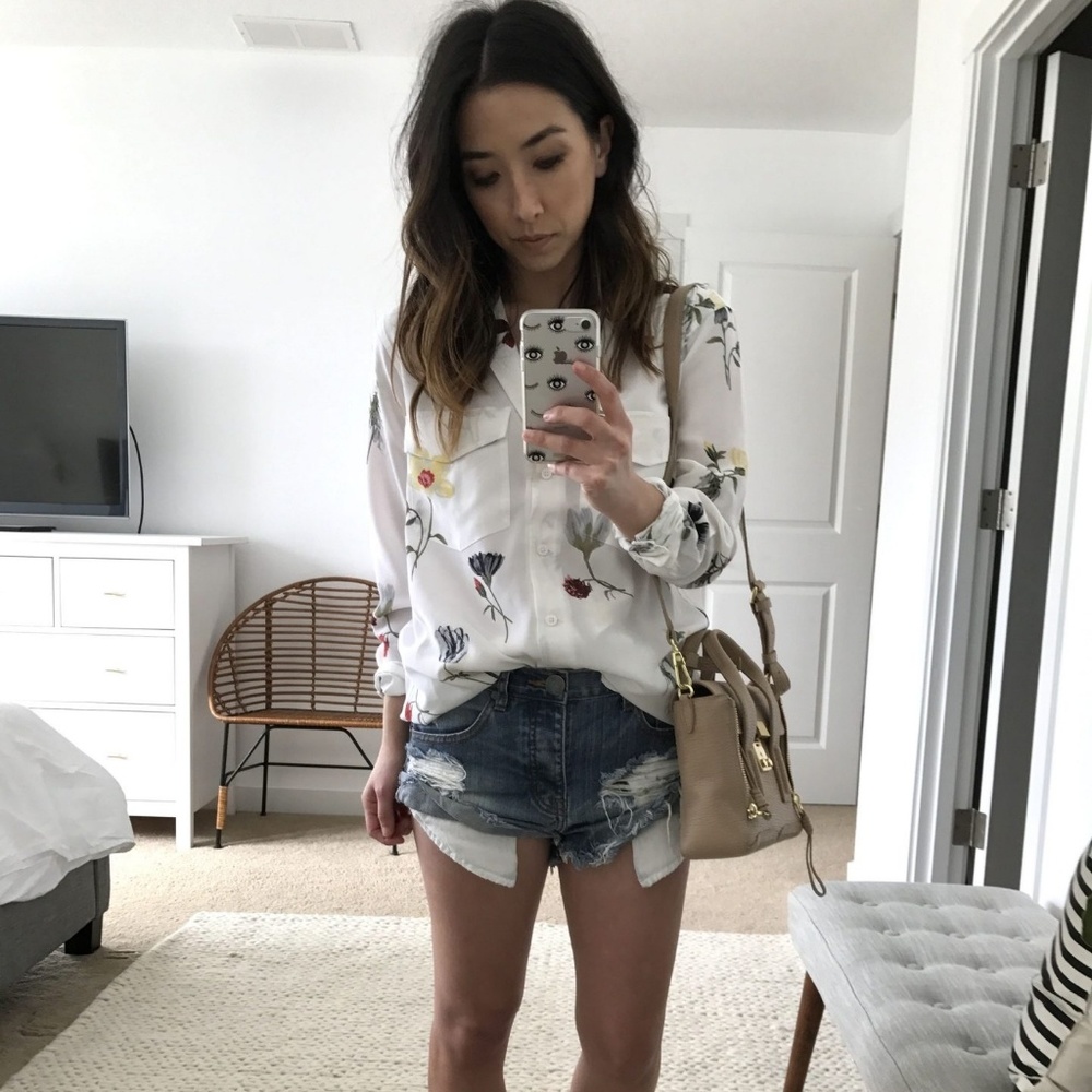 NWOT Equipment Floral Silk Ansley Blouse